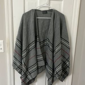 Gray, red and white shaw/throw 🍸
